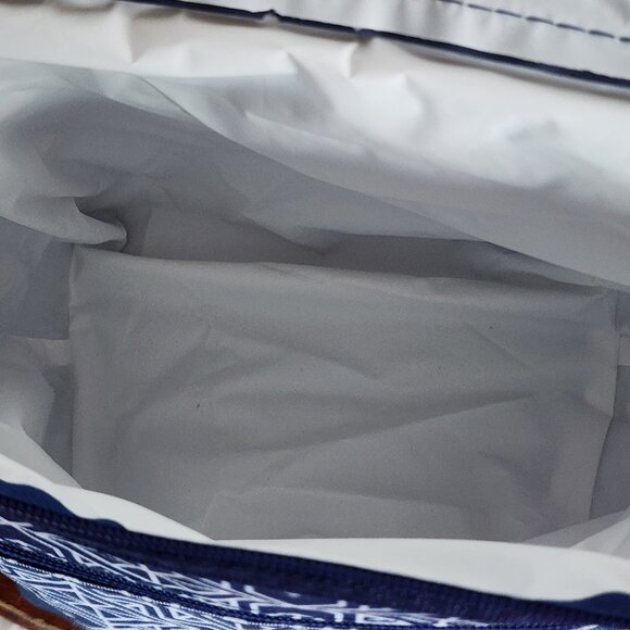 True Living Outdoors Blue White Triangle Pattern 12 Can Soft Side Carry Cooler - Picture 16 of 16